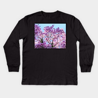 Spring Blooming Trees Pink Magnolia Tree Kids Long Sleeve T-Shirt